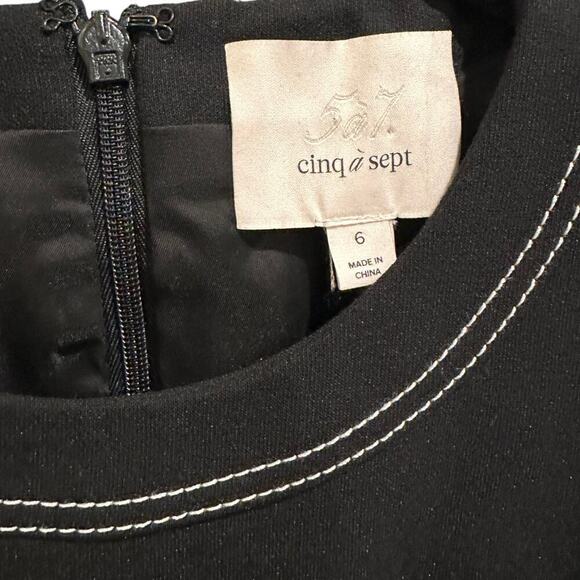 Cinq a Sept Black Lyla Fit and Flare Handkerchief Dress Sz 6 - Picture 5 of 8